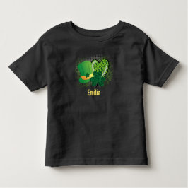 Personalisiert Name St Patricks Day Kleeblatt Clov Kleinkind T-shirt