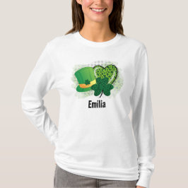 Personalisiert Name St Patricks Day Kleeblatt Clov T-Shirt