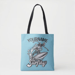 Personalisiert NAME Surfer Big Wave Skeleton Surfe Tasche