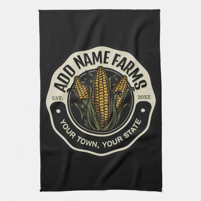 Personalisiert NAME Sweet Corn Garden Farm Bauer Geschirrtuch (Vertikal)