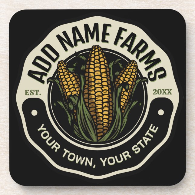 Personalisiert NAME Sweet Corn Garden Farm Bauer Getränkeuntersetzer (Vorderseite)