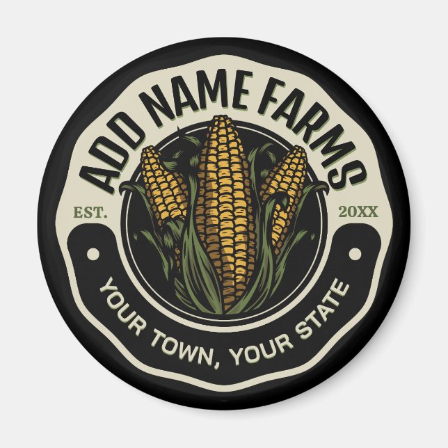 Personalisiert NAME Sweet Corn Garden Farm Bauer Magnet (Vorne)