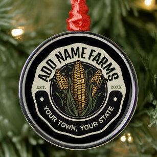 Personalisiert NAME Sweet Corn Garden Farm Bauer Ornament Aus Metall