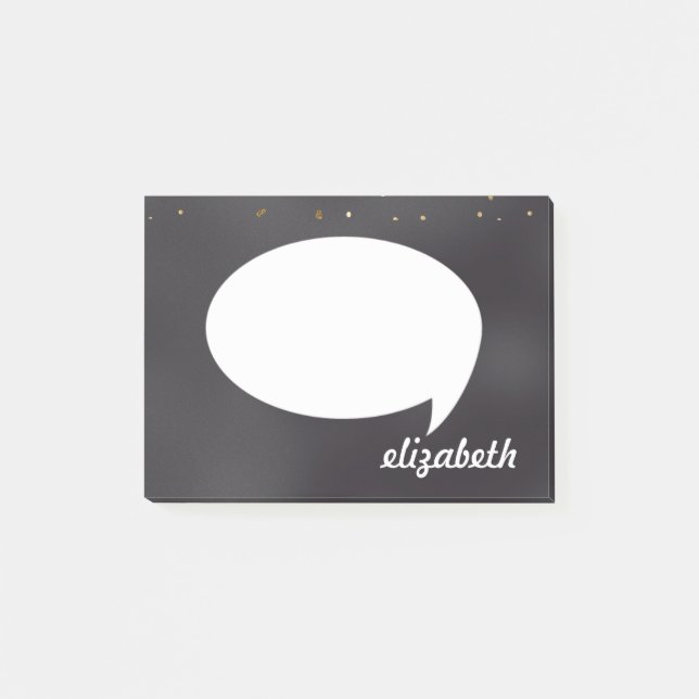 Personalisiert Name Talk Blase Post-it Klebezettel (Vorderseite)