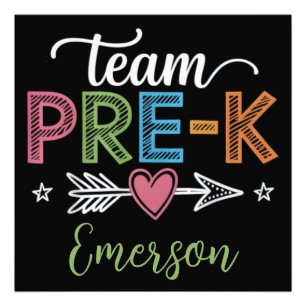 Personalisiert Name Team Pre-K Pre-School Lehrer Fotodruck
