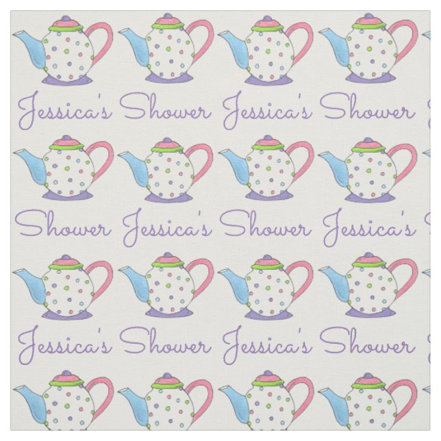 Personalisiert Name Tee Time Party Teapot Polka Do Stoff (Muster)