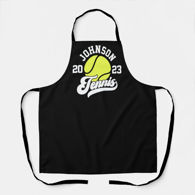 Personalisiert NAME Tennis Racket Ball Court Schürze (Vorderseite)