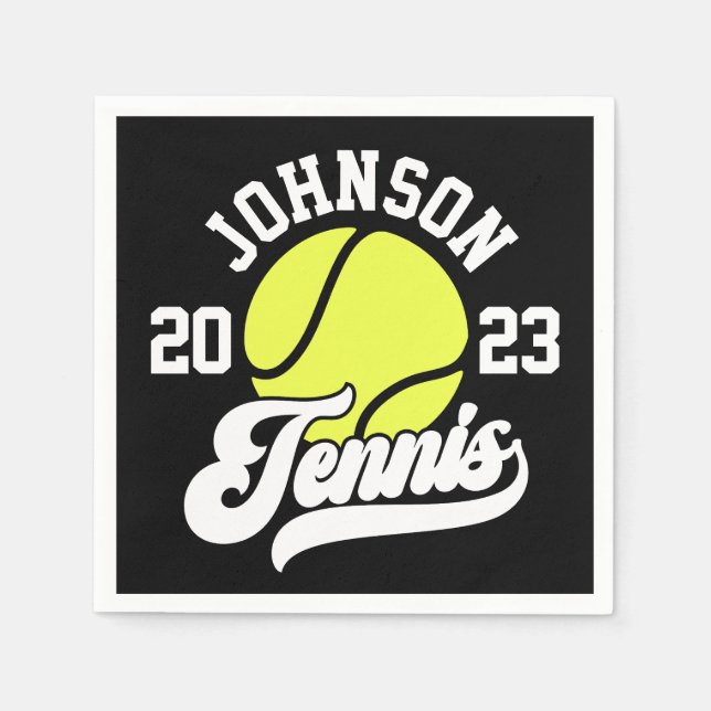 Personalisiert NAME Tennis Racket Ball Court Serviette (Vorderseite)
