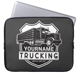 Personalisiert NAME Trucking Big Rig Semi Trucker Laptopschutzhülle