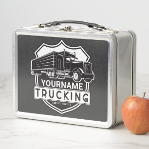 Personalisiert NAME Trucking Big Rig Semi Trucker Metall Brotdose