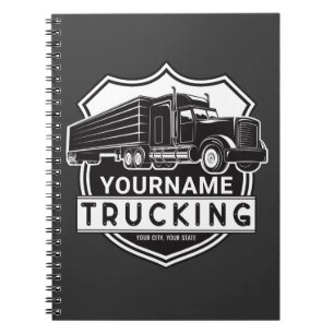 Personalisiert NAME Trucking Big Rig Semi Trucker Notizblock