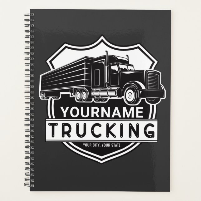 Personalisiert NAME Trucking Big Rig Semi Trucker Planer (Vorderseite)