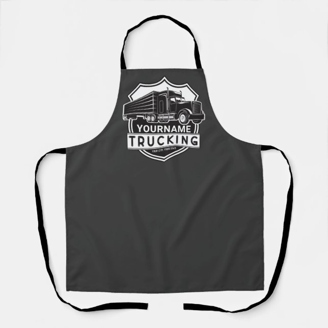 Personalisiert NAME Trucking Big Rig Semi Trucker Schürze (Vorderseite)