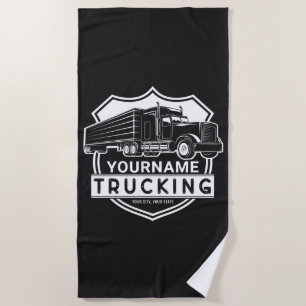 Personalisiert NAME Trucking Big Rig Semi Trucker Strandtuch