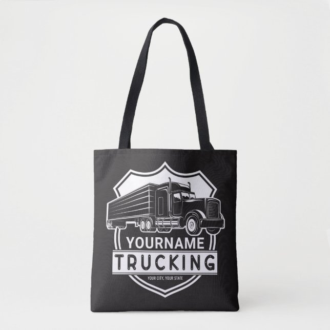 Personalisiert NAME Trucking Big Rig Semi Trucker Tasche (Vorderseite)