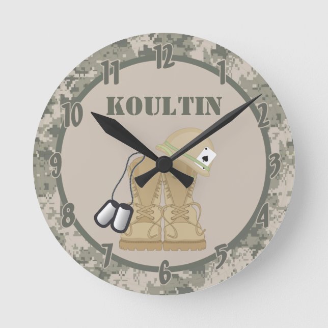Personalisiert Name Uhr ARMY ACU Camoflauge Camouf (Vorderseite)