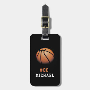 Personalisiert Name und Nummer des Basketballs hin Gepäckanhänger