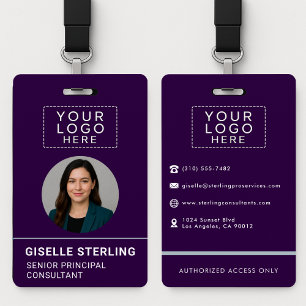 Personalisiert Name Unternehmen Foto-ID Logo Ausweis
