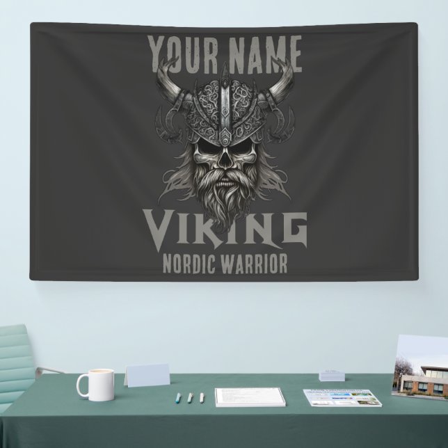 Personalisiert NAME Viking Warrior Heritage Banner (Messe)