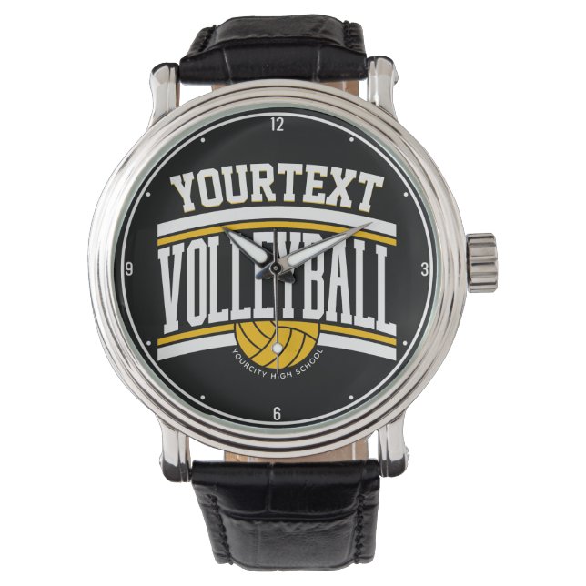 Personalisiert NAME Volleyball-Mannschaft Armbanduhr (Vorderseite)