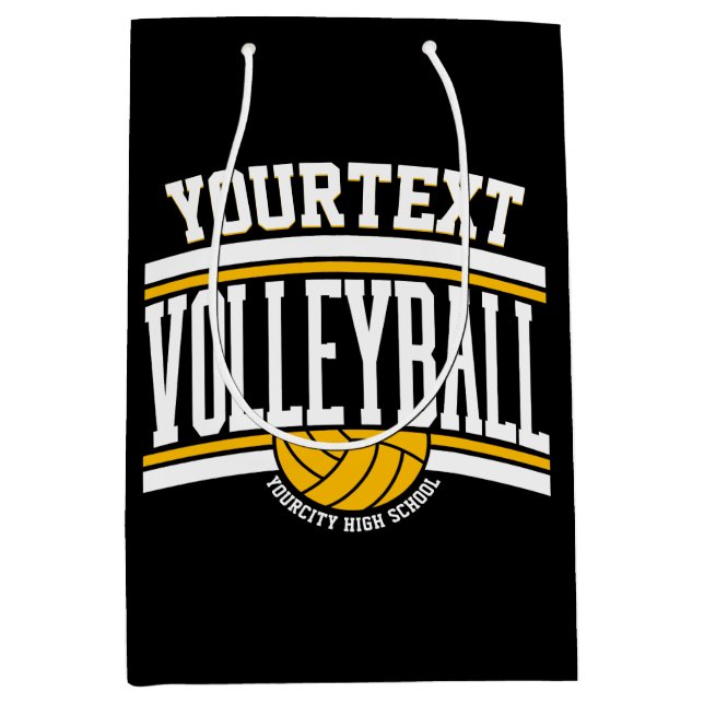 Personalisiert NAME Volleyball-Mannschaft Mittlere Geschenktüte (Vorderseite)