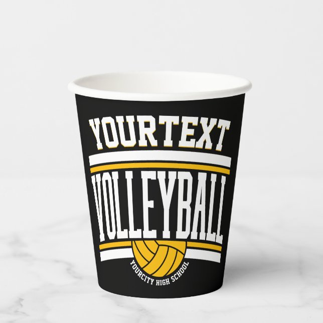 Personalisiert NAME Volleyball-Mannschaft Pappbecher (Vorderseite)