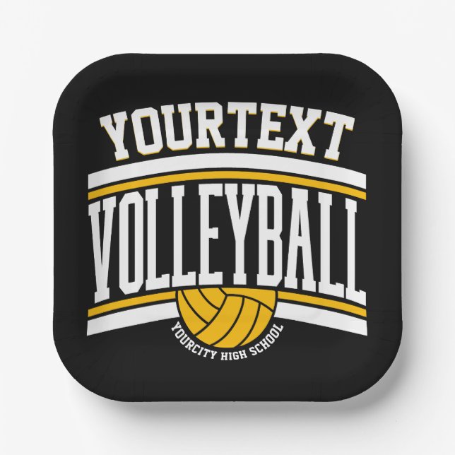 Personalisiert NAME Volleyball-Mannschaft Pappteller (Vorderseite)