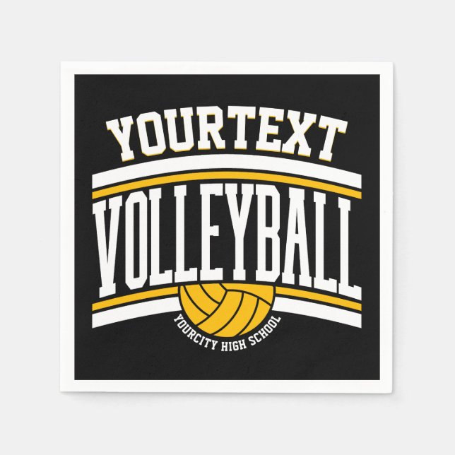 Personalisiert NAME Volleyball-Mannschaft Serviette (Vorderseite)