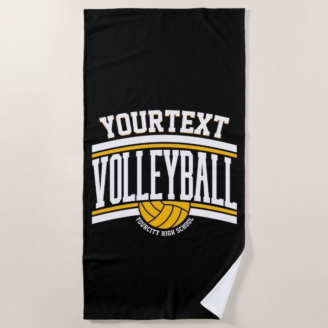 Personalisiert NAME Volleyball-Mannschaft Strandtuch (Vorderseite)