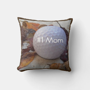 Personalisiert-Name Weißer Golfball Herbstblätter Kissen