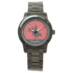 Personalisiert NAME Western Rodeo Bull Rider Cowbo Armbanduhr