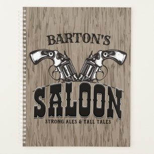 Personalisiert NAME Wild West Gun Revolver Saloon Planer