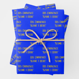 Personalisiert Name Wish Elegant Royal Blue Yellow Geschenkpapier Set