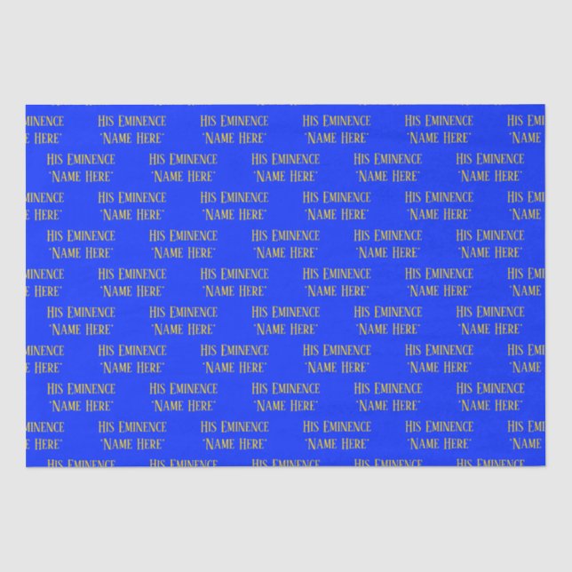 Personalisiert Name Wish Elegant Royal Blue Yellow Seidenpapier (Vorderseite)