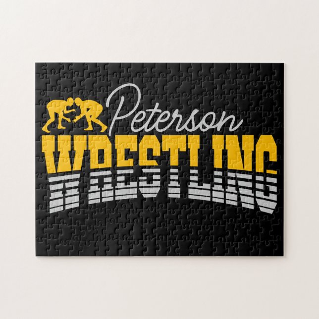 Personalisiert NAME Wrestling School Team Wrestler (Horizontal)