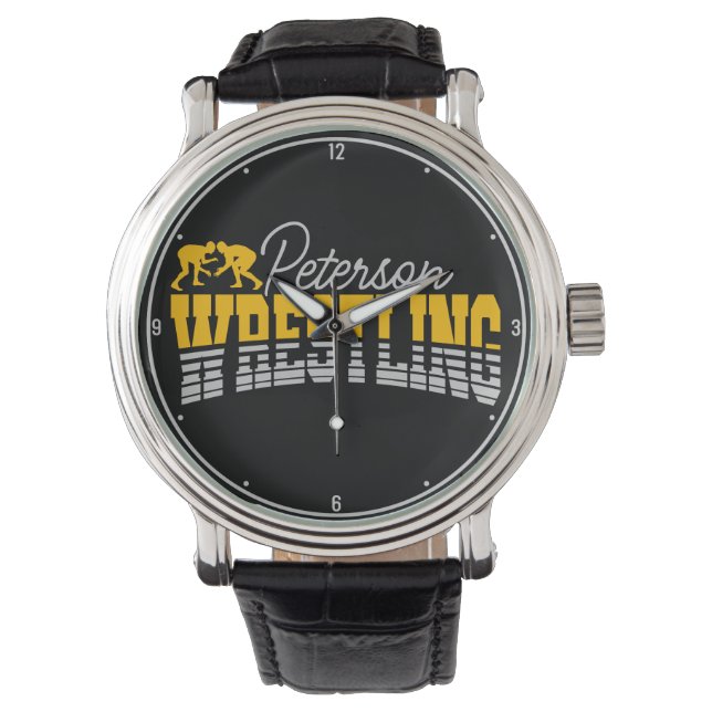 Personalisiert NAME Wrestling School Team Wrestler Armbanduhr (Vorderseite)