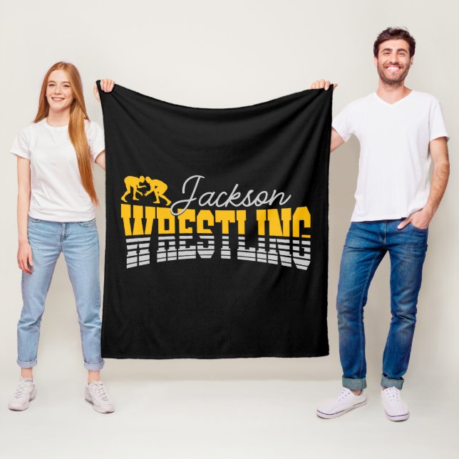 Personalisiert NAME Wrestling School Team Wrestler Fleecedecke (Beispiel)