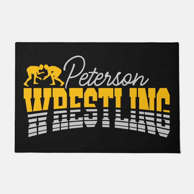Personalisiert NAME Wrestling School Team Wrestler Fußmatte (Vorderseite)