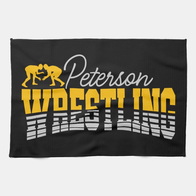 Personalisiert NAME Wrestling School Team Wrestler Geschirrtuch (Horizontal)