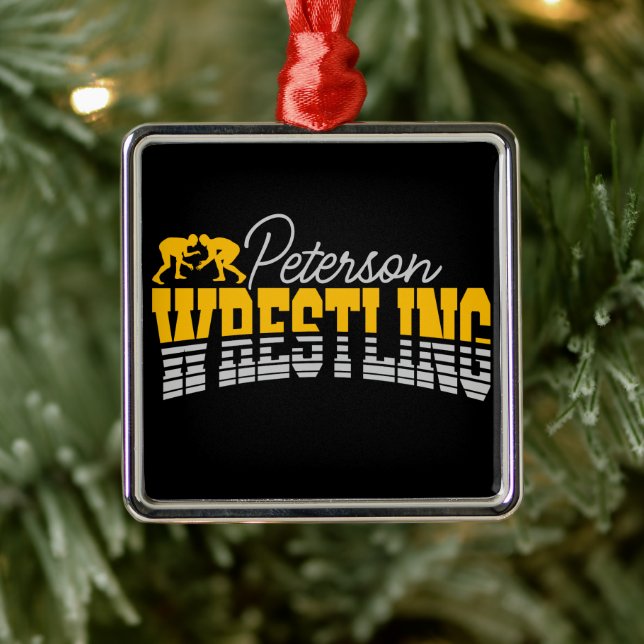 Personalisiert NAME Wrestling School Team Wrestler Ornament Aus Metall (Baum)
