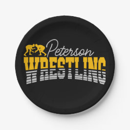 Personalisiert NAME Wrestling School Team Wrestler Pappteller