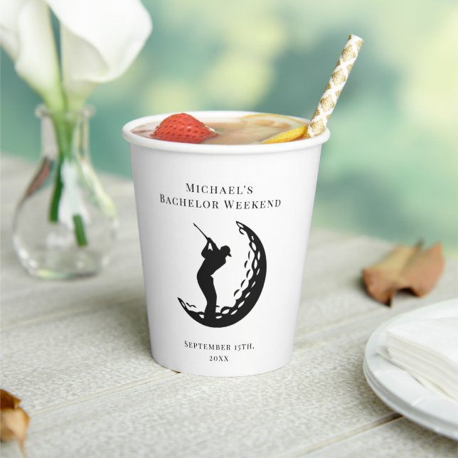 Personalisiert Napkin | Bachelor Golf Weekend Pappbecher (In Situ)