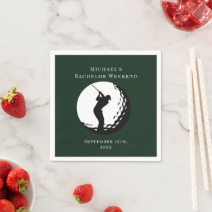 Personalisiert Napkin   Bachelor Golf Weekend Serviette
