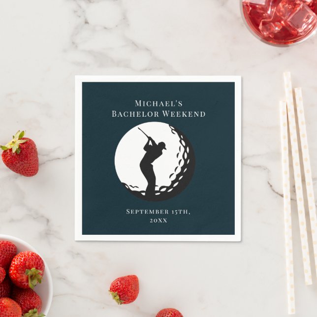 Personalisiert Napkin | Bachelor Golf Weekend Serviette (Beispiel)