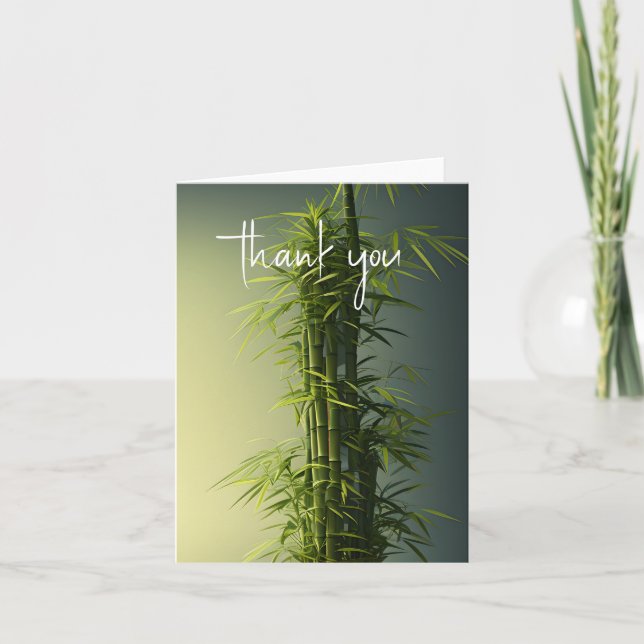 Personalisiert Natural Lucky Bamboo Dankeskarte (Vorderseite)