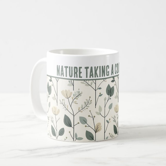 Personalisiert "Nature take a Coffee Break" Kaffeetasse (Vorderseite Links)