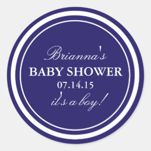 Personalisiert Navy Baby Shower Stickers
