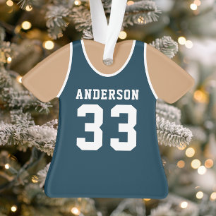 Personalisiert Navy Basketball Jersey Ornament