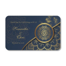 Personalisiert Navy Blau & Gold – Set von 50