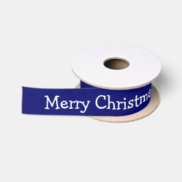 Personalisiert Navy Blue Frohe Weihnachten Satinband